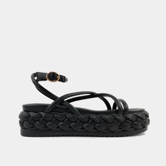 Shu Shop Black Lilith Platform Sandals Sz 7.5 NIB - Picture 1 of 12